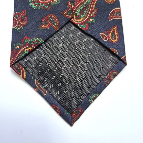 Domenico Franco Tie Men's 100% Italian Silk Necktie Paisley Pattern Blue - Picture 5 of 6